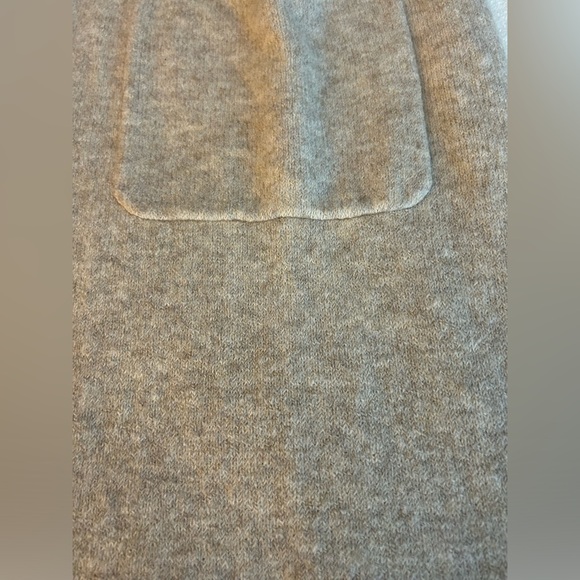 London Kaye Cardigan Sweater oatmeal color SZ S Long Open Front Hoodie Pockets - Picture 7 of 9